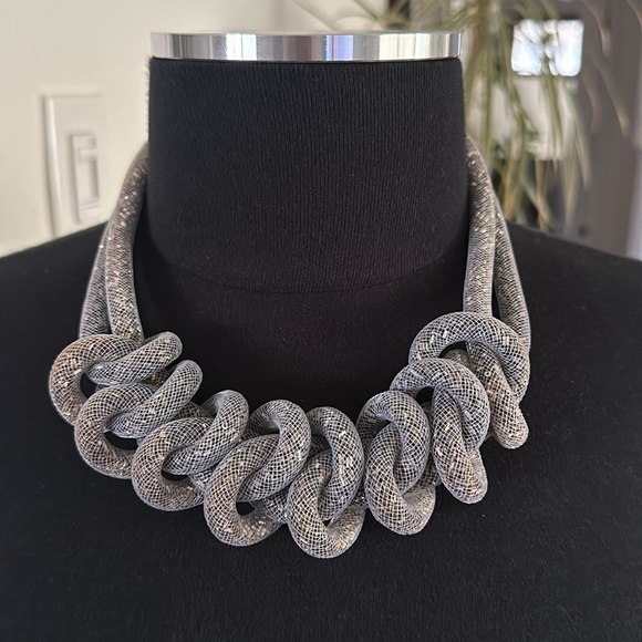 Statement Silver Chain Necklace - Adjustable - Picture 7 of 10